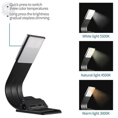 Compact Rechargeable LED Book Light for Reading Anywhere