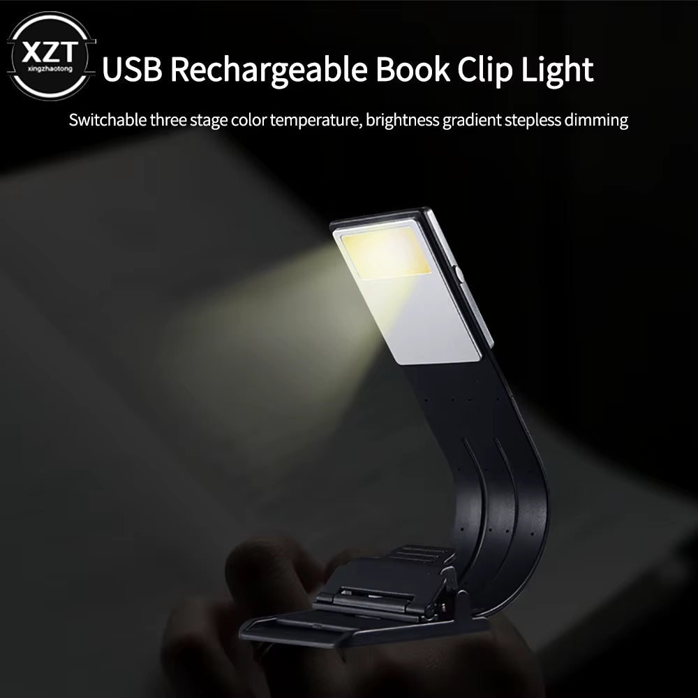 Compact Rechargeable LED Book Light for Reading Anywhere